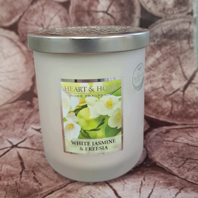 H&H Duftkerze White Jasmine & Freesia 340g 