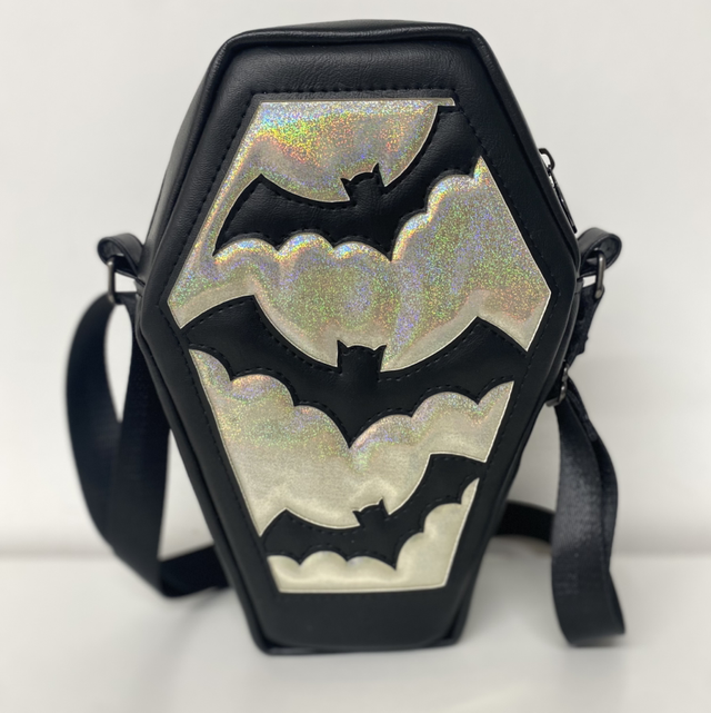 Coffin shaped Bats Crossbody Bag  