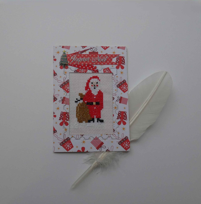 Joli père noël brodé