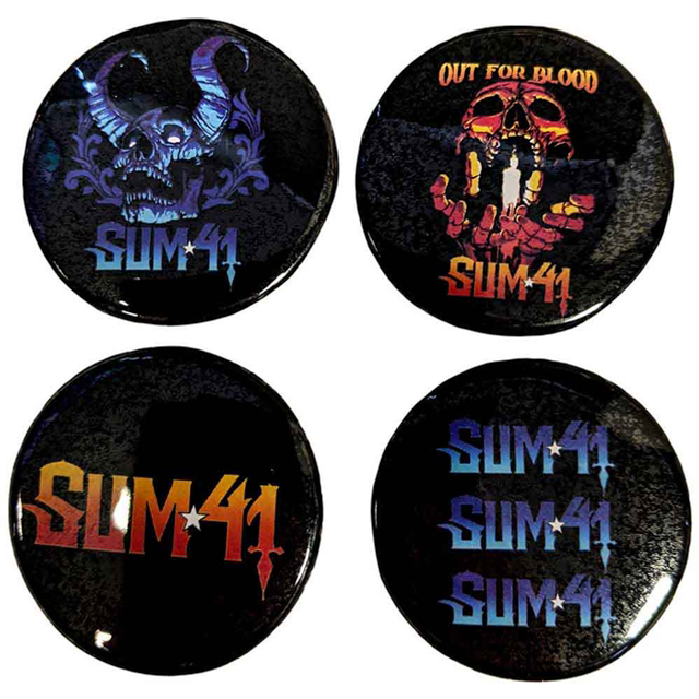 SUM 41 PIN BADGE SET: OUT FOR BLOOD (EX-TOUR)