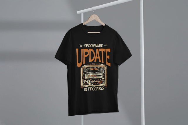 Spookware Update In Progress, Halloween Tech, Fun. Spookware-Update in Bearbeitung, Halloween-Technik, Spaß