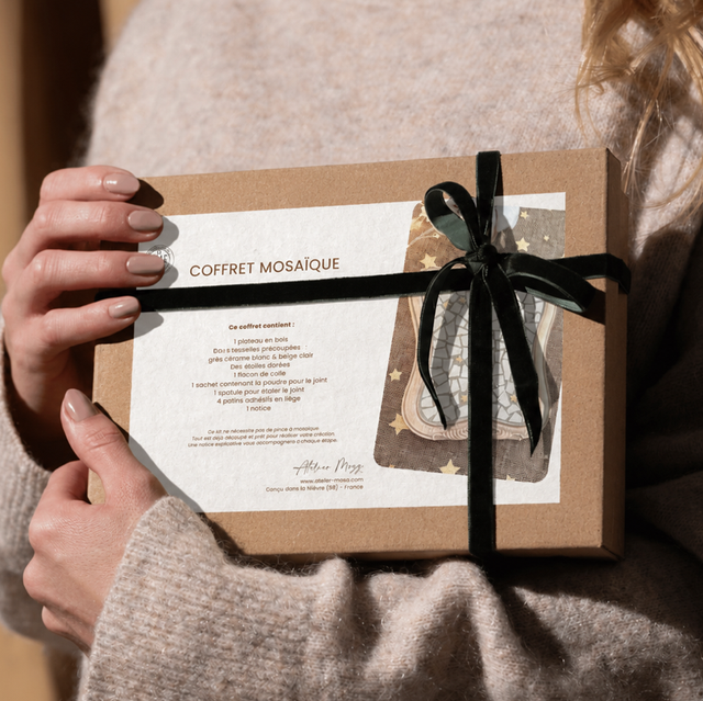 Coffret Mosaïque, kit Plateau vintage à bijoux DIY