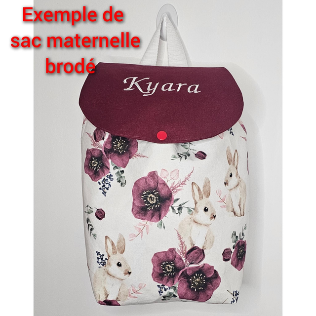 SAC MATERNELLE, TISSUS AU CHOIX MODÈLE 1 FILLE