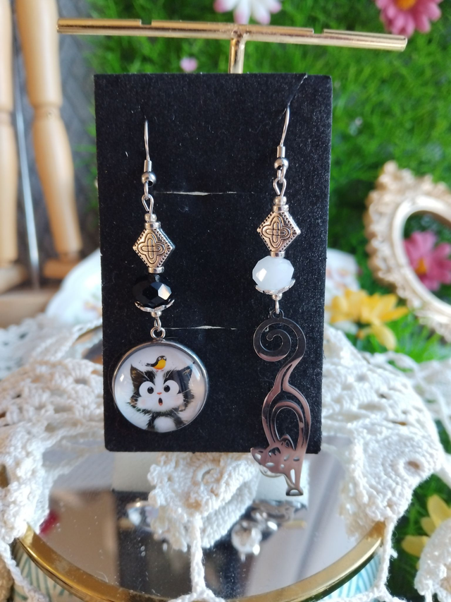 boucles d'oreilles chat
