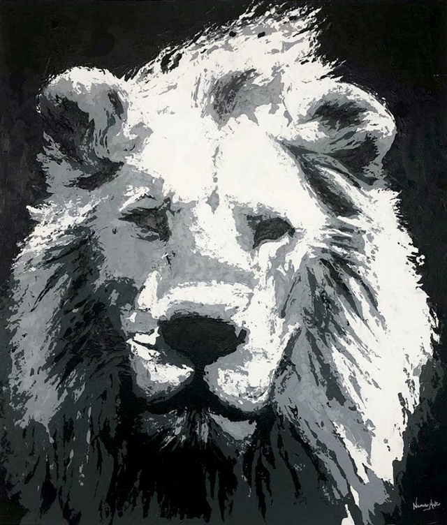 BIG LION [PEINTURE SUR BOIS] 