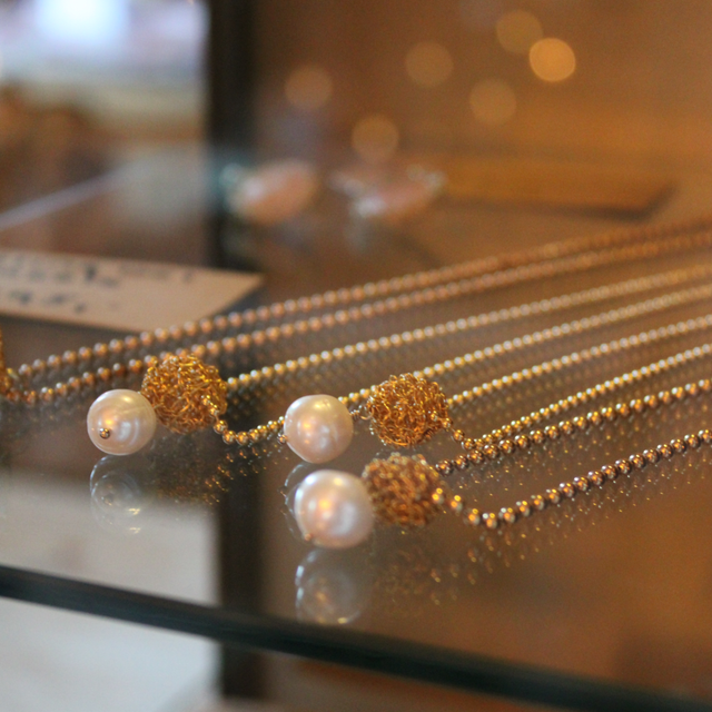 Gouden parel ketting 