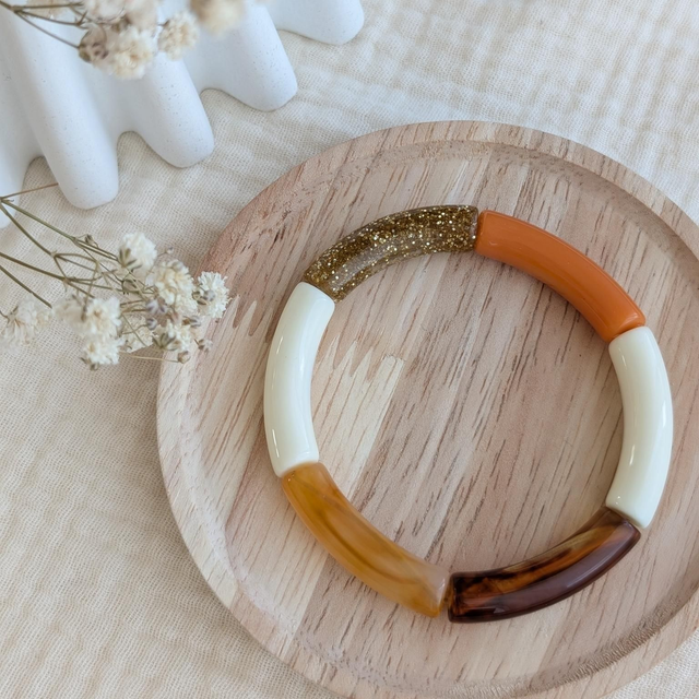 Bracelet Lisa orangé caramel glitter