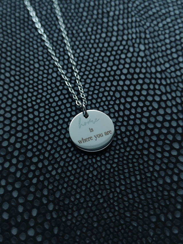 Edelstahl Kette | home is where you are | Silber