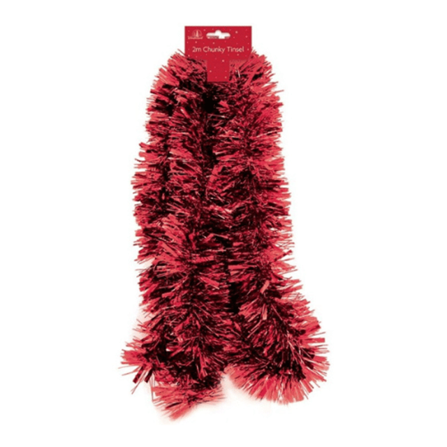 Red Chunky Christmas Tinsel 2 Meter £1.99
