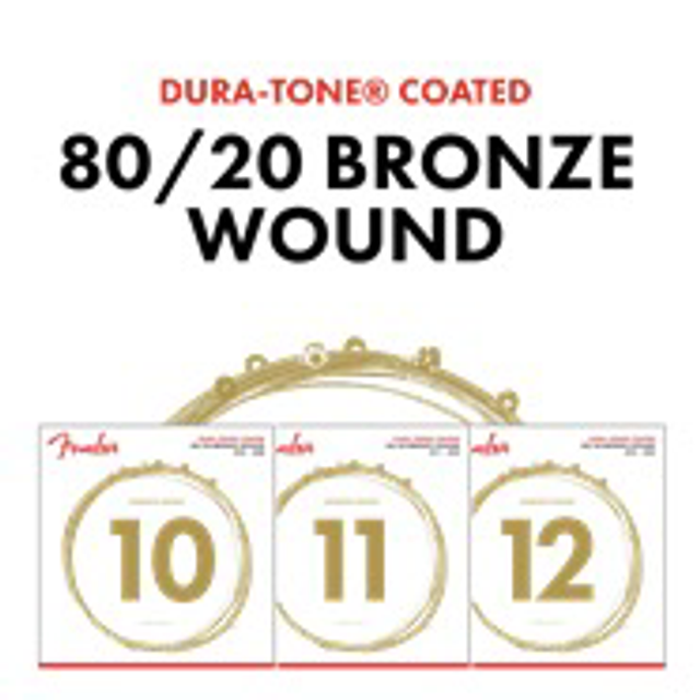 Fender 80/20 DURA-TONE® COATED ACOUSTIC GUITAR STRINGS