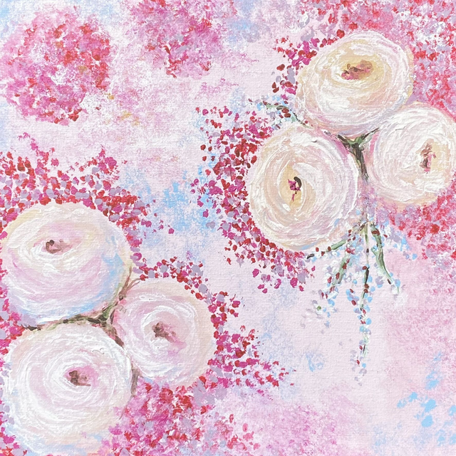 Toile reproduction Rose poudré 