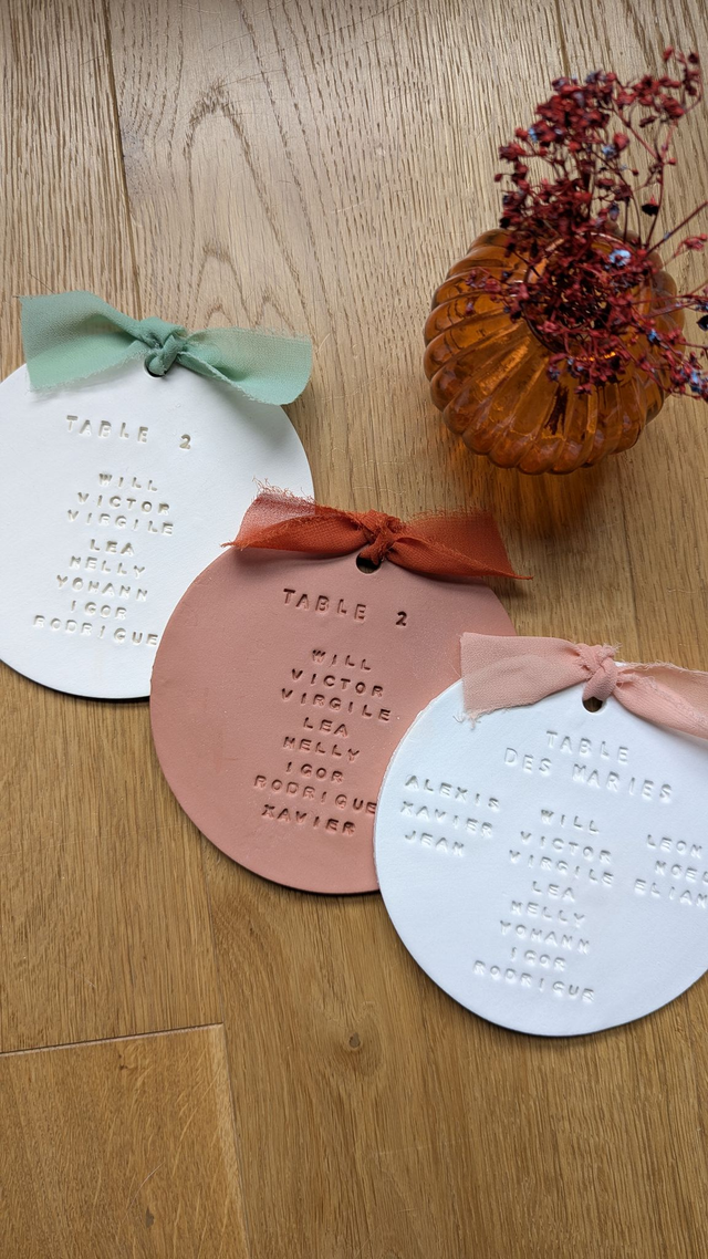 Plan de table argile &amp; ruban