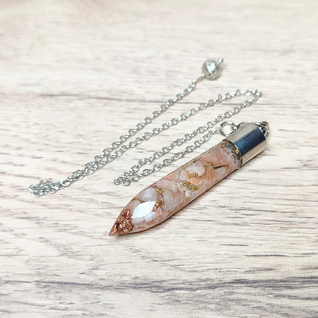 Pendule orgonite pierre de soleil 