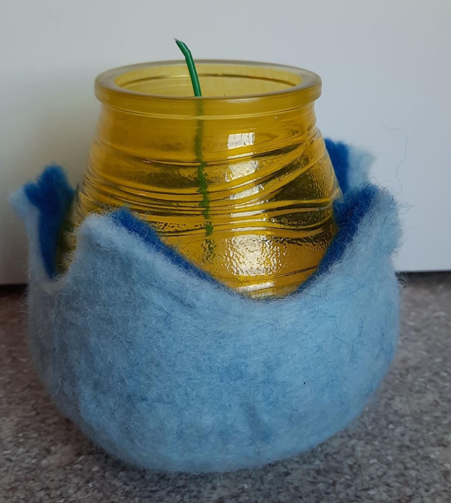 Filzkörbchen Kerze