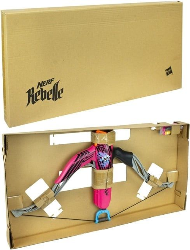 NERF Arbalète Rebelle 33x62cm + 4 Fléchettes 34,5x65cm