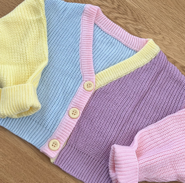 Block Pastel Cardigan