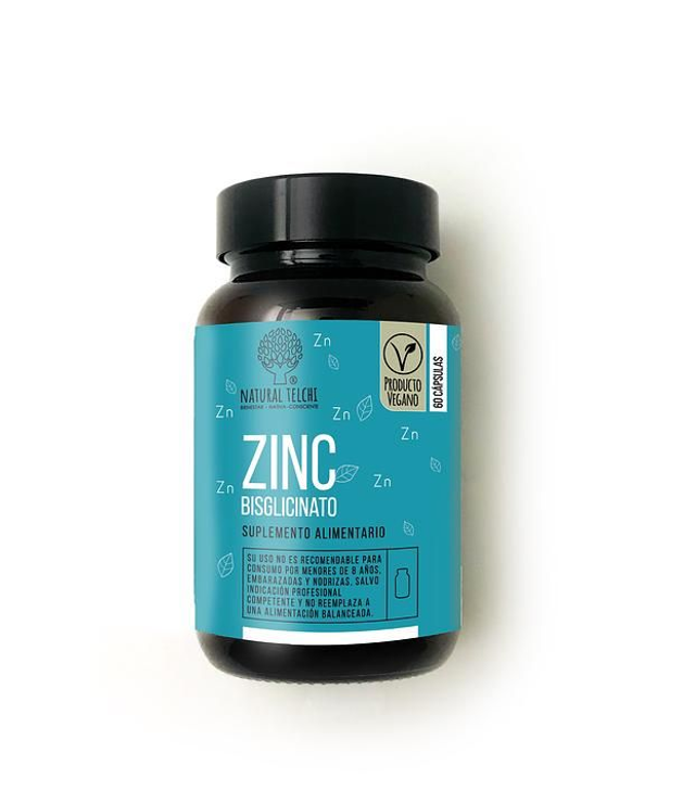 Zinc Bisglicinato Natural Telchi 60 Cápsulas Veganas – Inmunidad, Piel y Cabello