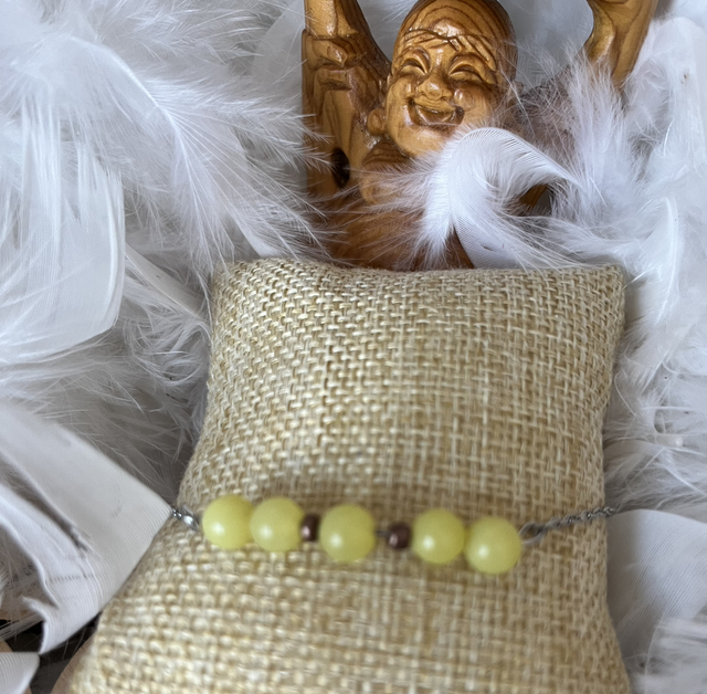 Bracelet chaînette jade citron 6mm