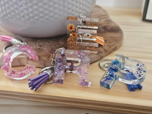 Porte-clés alphabet - Fleurs