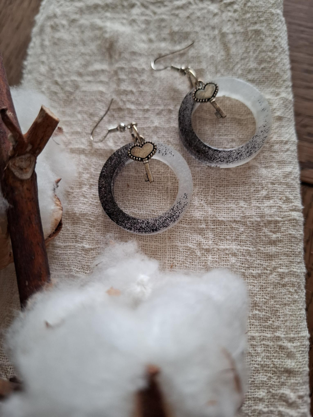 Boucles d'oreilles en résine époxy 