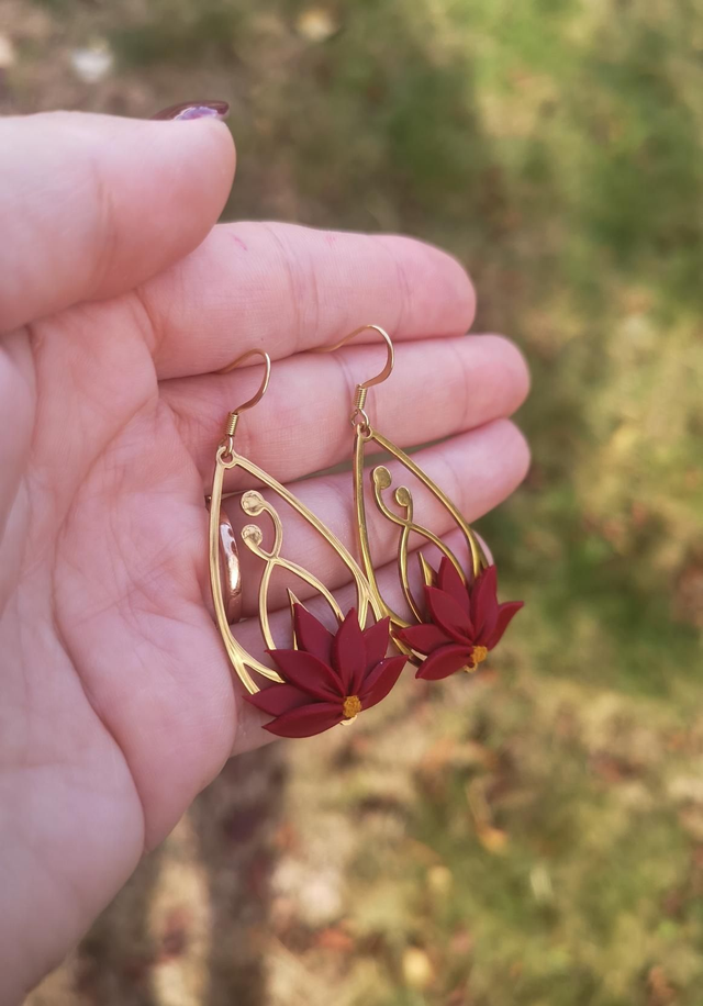 Collection Florale Pétale Pourpre - Boucles d'oreilles Flavia
