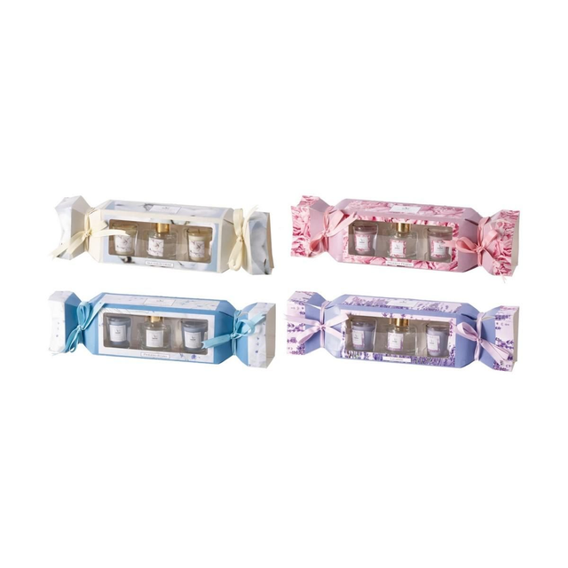 Kit diffusore di fragranza con bastoncini 50ml e 2 candele profumate 35 gr.