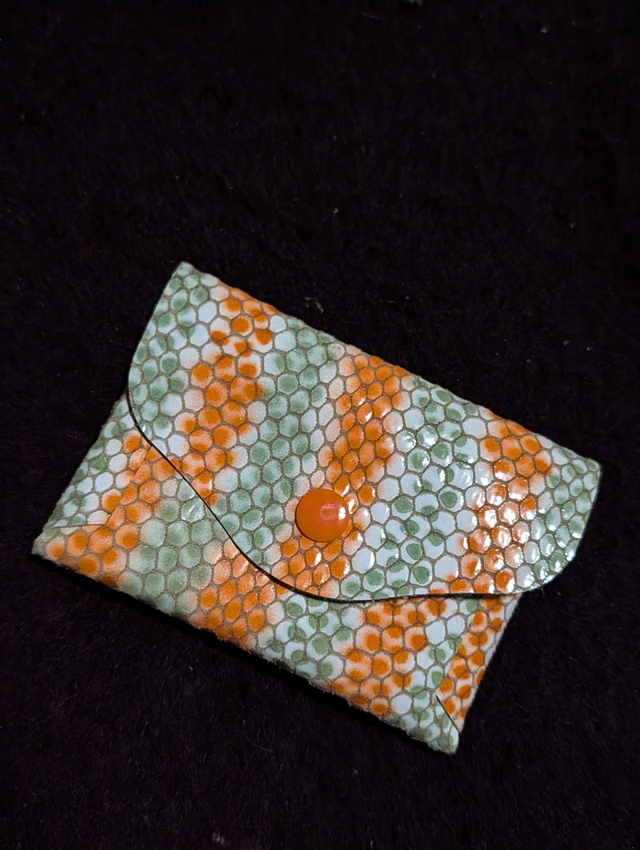 Porte monnaie vert orange por004