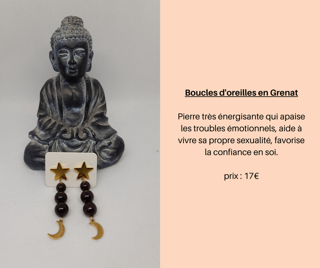 110- Boucles d'Oreilles en Grenat