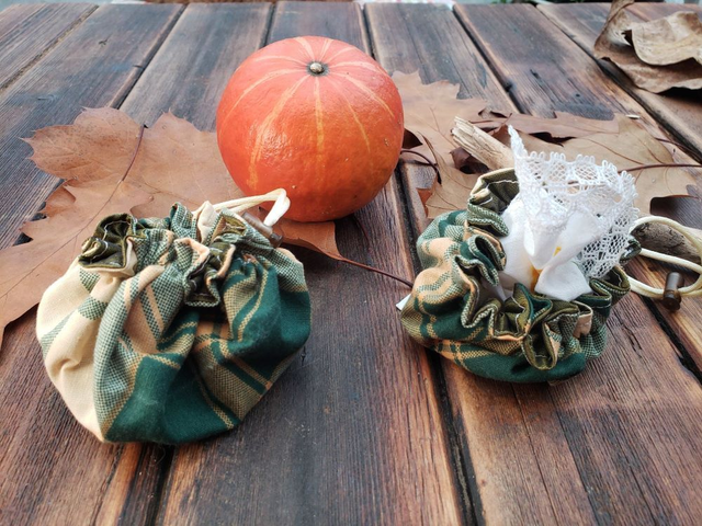 Pochette bourse -- Vert carreau