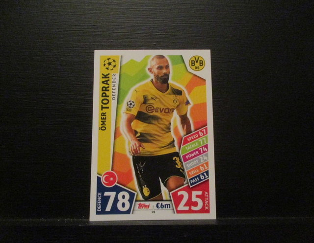 Omer Toprak - UEFA Champions League Match Attax 2017/18 Original Trading Card #98