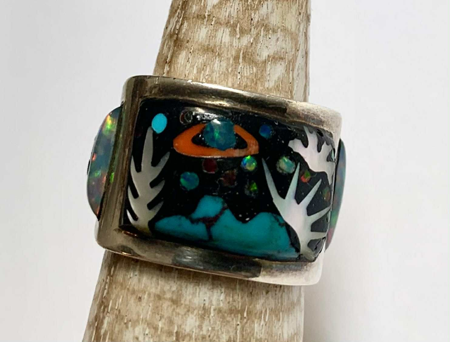 Bague Galaxy OCEAN STAR argent massif et pierres naturelles 