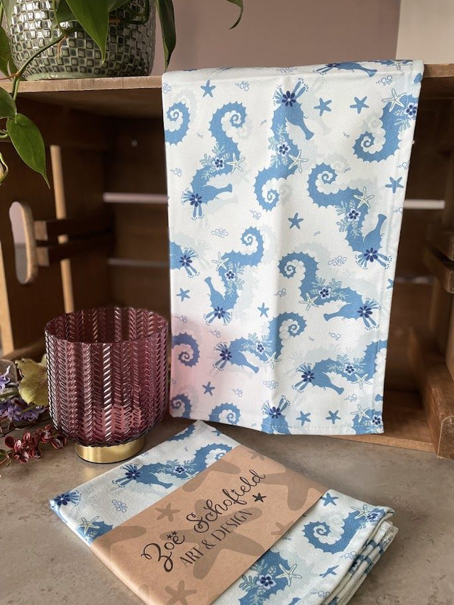 Tea Towel  - Seahore Galore 'Teal'