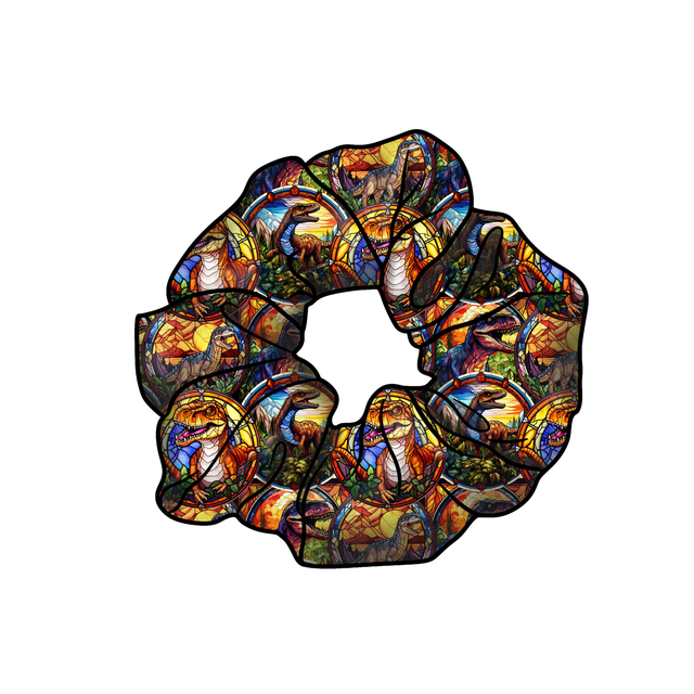 Dreamweaver 'Stained Glass Dino' Hair Scrunchie