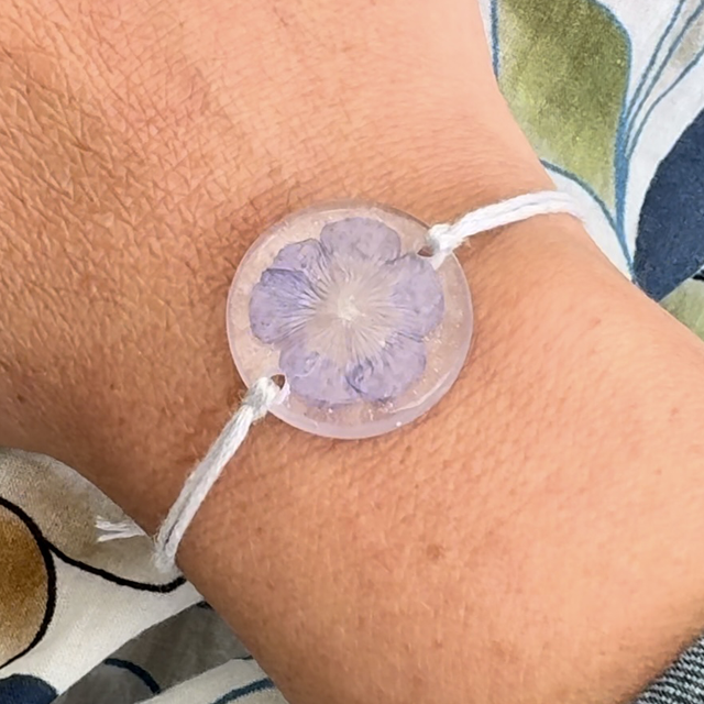 Bracelet Cabochon fleur de lin