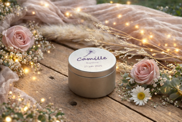 Bougie personnalisable - Pot en alu - Simplicité