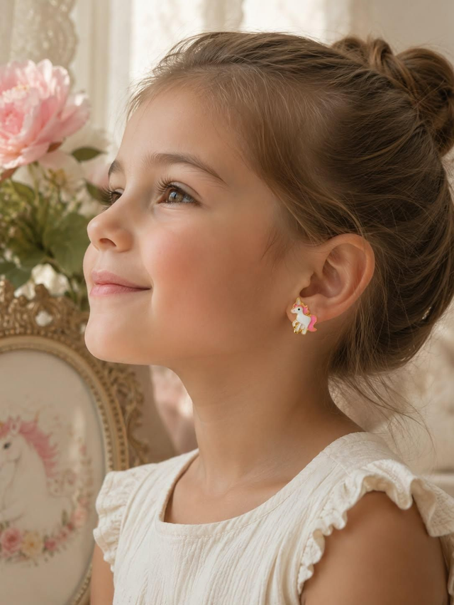 Boucles d’oreilles enfant licornes