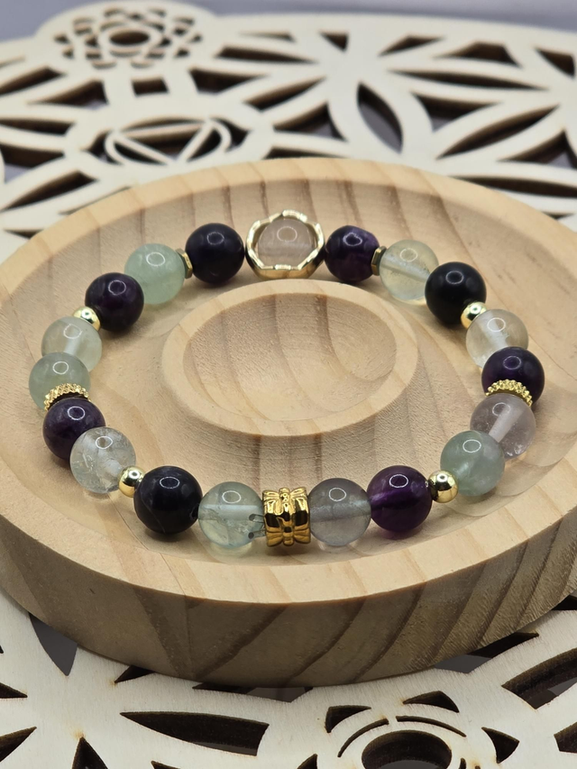 Bracelet Fluorite multicolore 0,8 cm