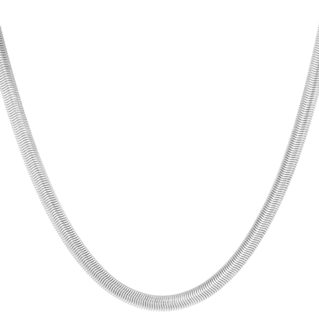 Ketting plat geweven zilver