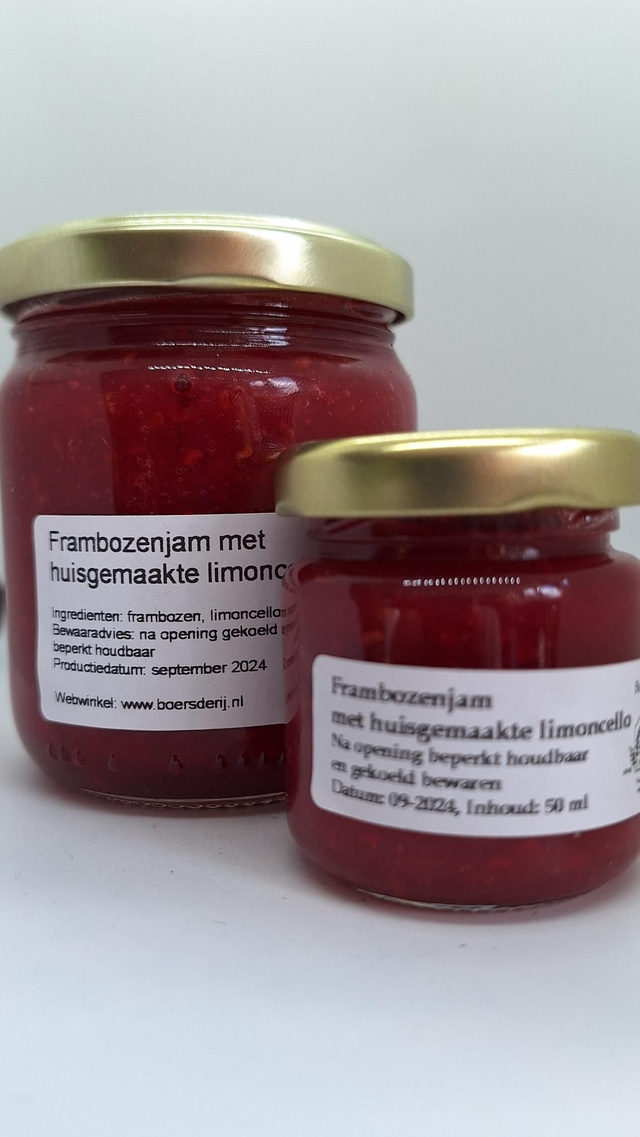 Frambozen jam met huisgemaakte limoncello 