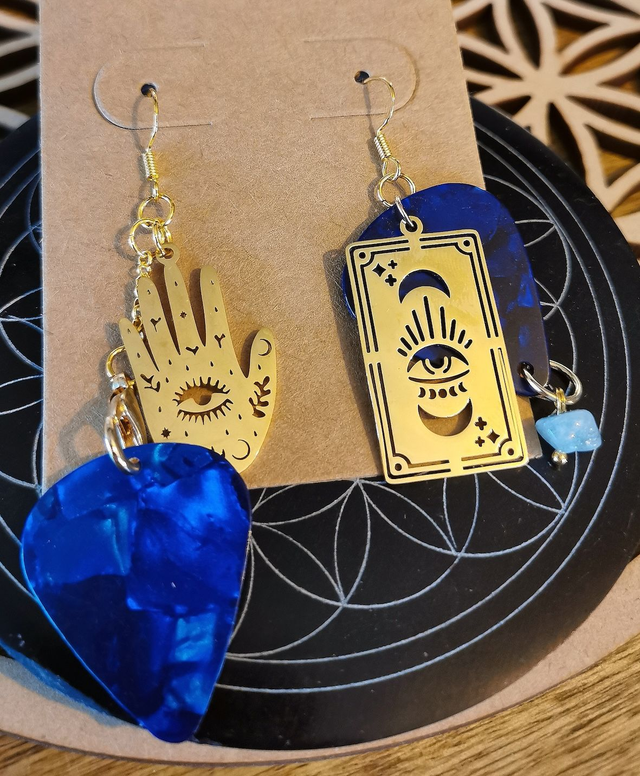 Boucles d'oreilles bleues Médiators