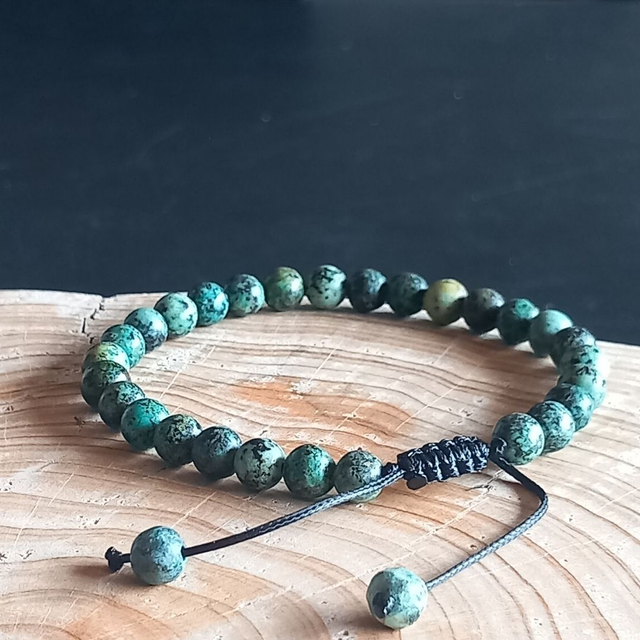 Bracelet ajustable en Turquoise africaine