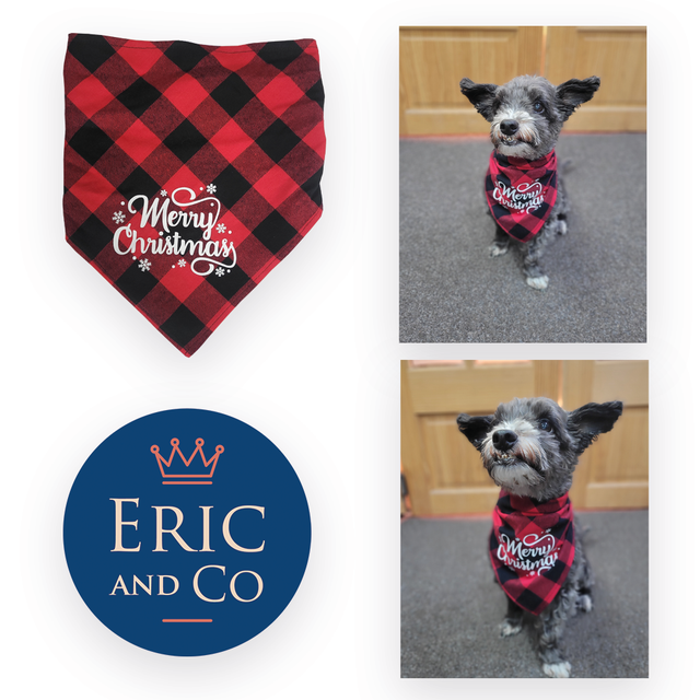 Red Check Christmas Bandana