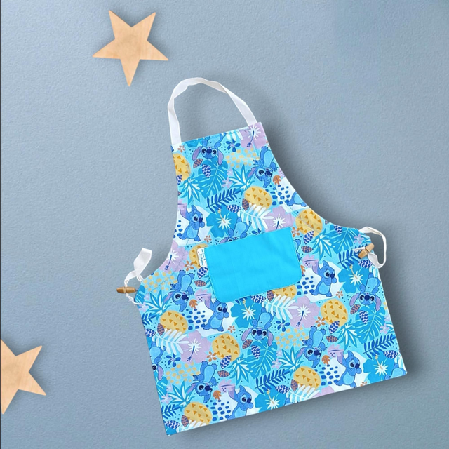 Tablier de Cuisine ou Activités pour Enfants en Coton Personnalisé réglable Lilo