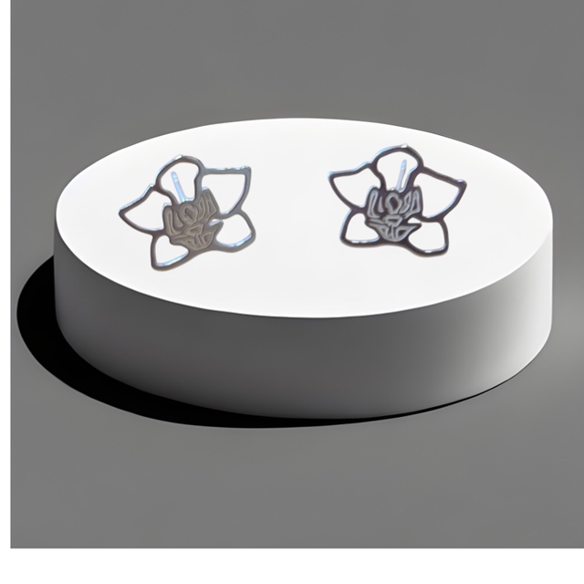 Orchid Sterling Silver Earrings Studs 