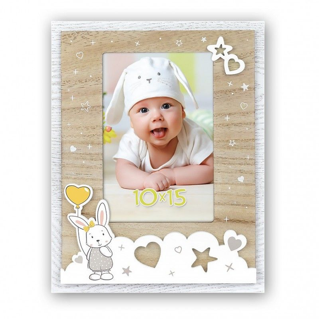 CADRE BOIS GRETA VERTICAL AVEC PHOTO PERSONNALISEE FORMAT 10x15 