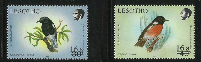 Lesotho 1991 Surcharges,Birds MNH