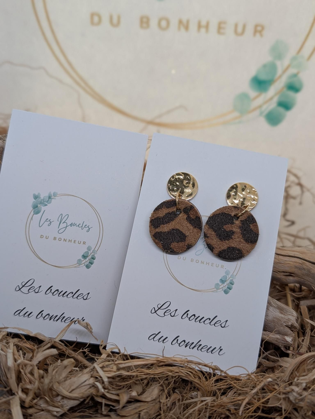 Boucles d&#039;oreilles Anti Gaspi léopard 