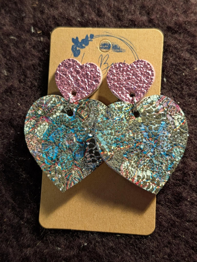 Boucles d'oreilles Louise rose fleurie lo054