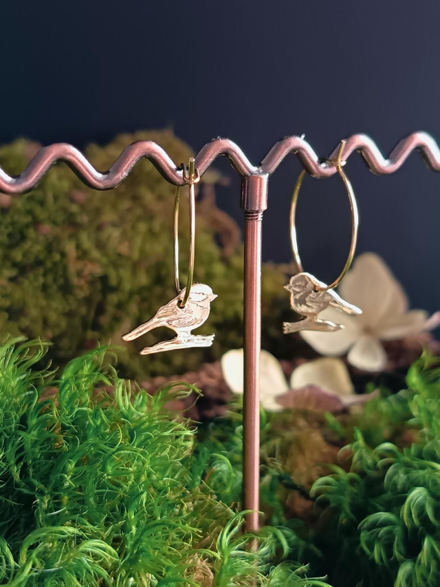 Boucles d'oreilles - créoles - oiseaux - laiton - La&Titia 