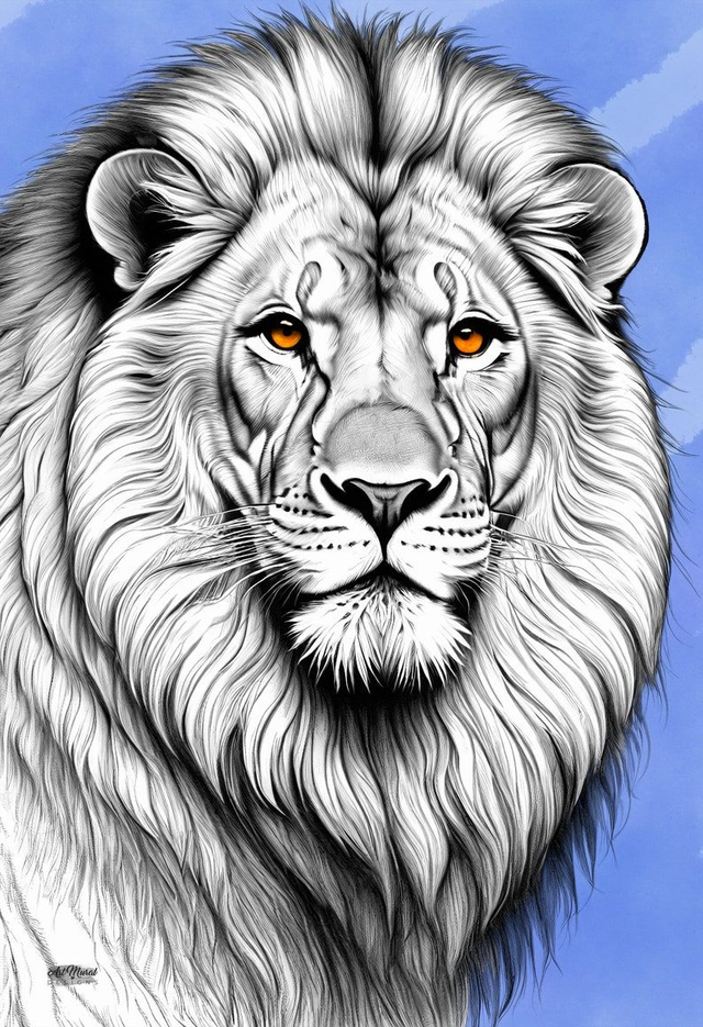 Portrait Lion Majestueux 🦁 | Tableau Noir &amp; Blanc – Décoration Murale Animale Puissante 🖤"